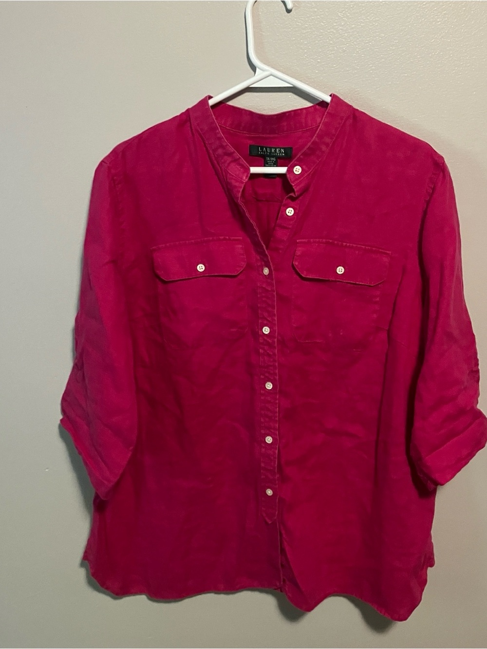 Lauren Ralph Lauren 100% lienen cottagecore blouse size 1x